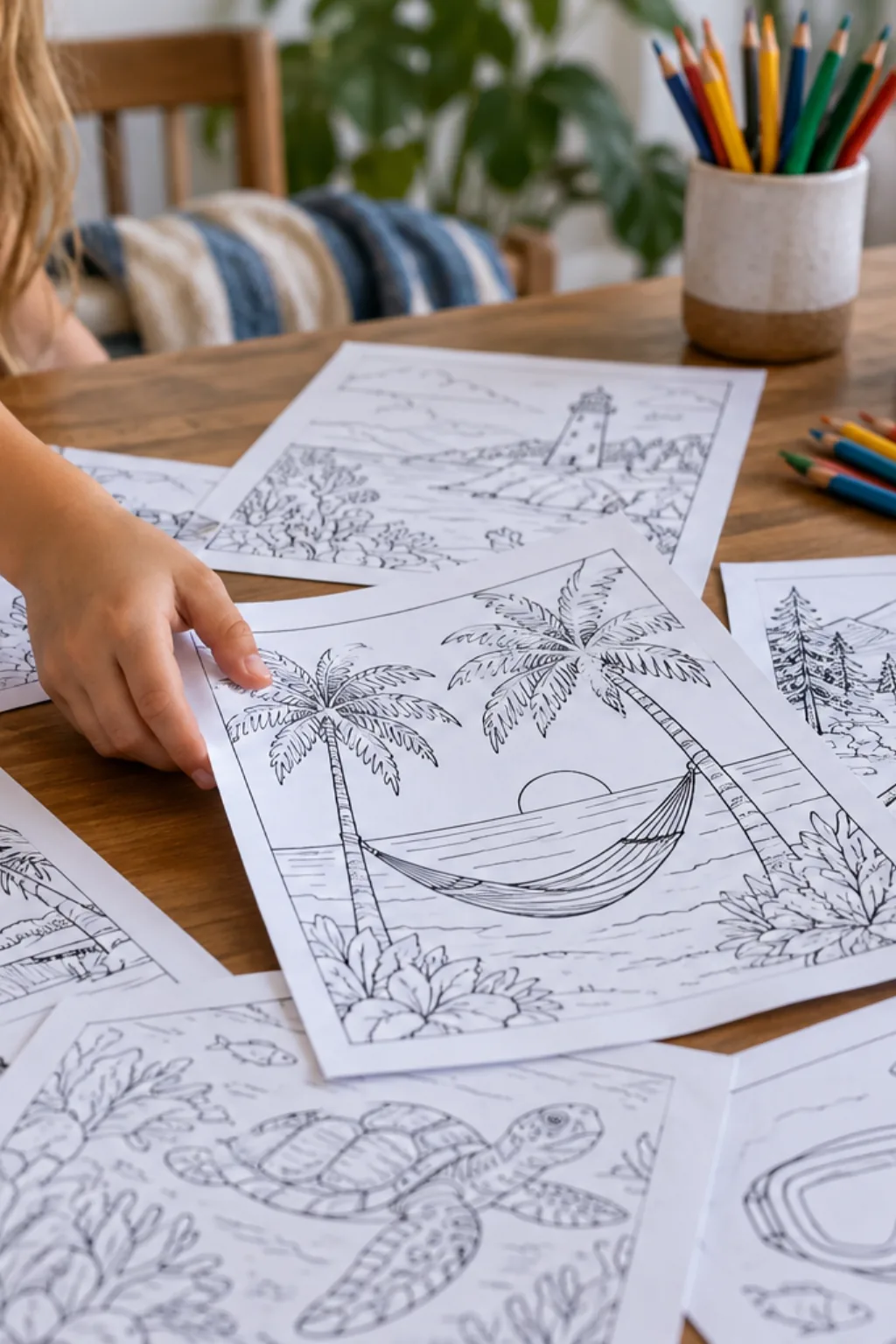 Desenhos de Férias para Colorir - Depois