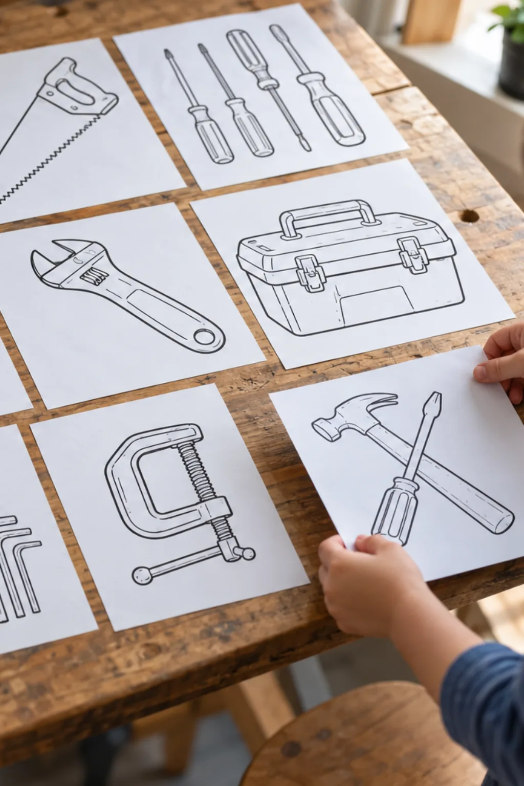 Desenhos de Ferramentas para Colorir - Depois