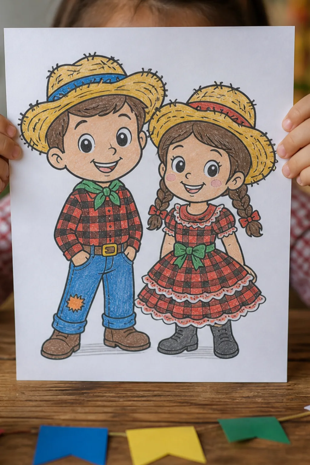 desenhos de casal caipira para colorir - 2
