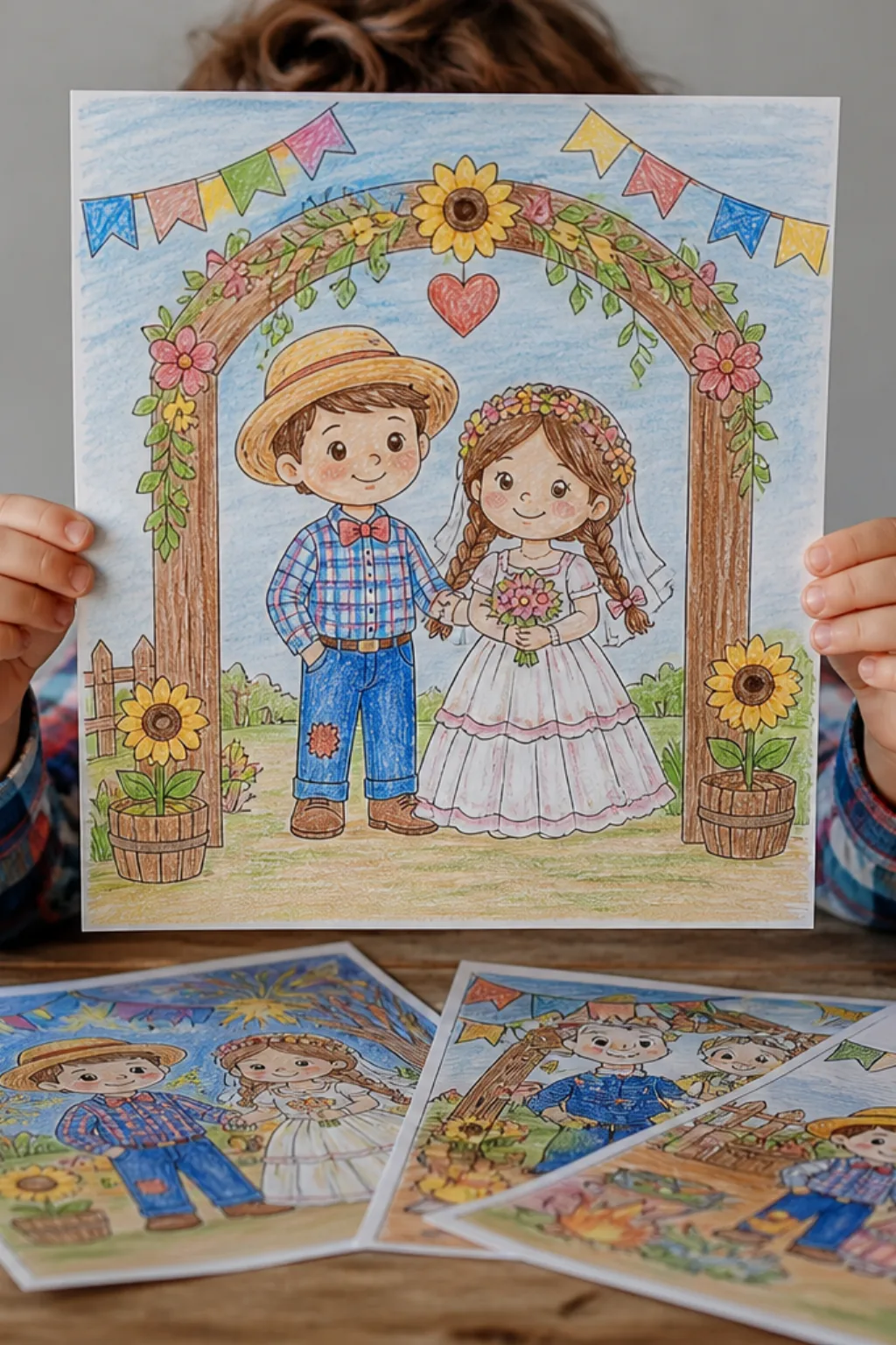 desenhos de casamento caipira para colorir - 2
