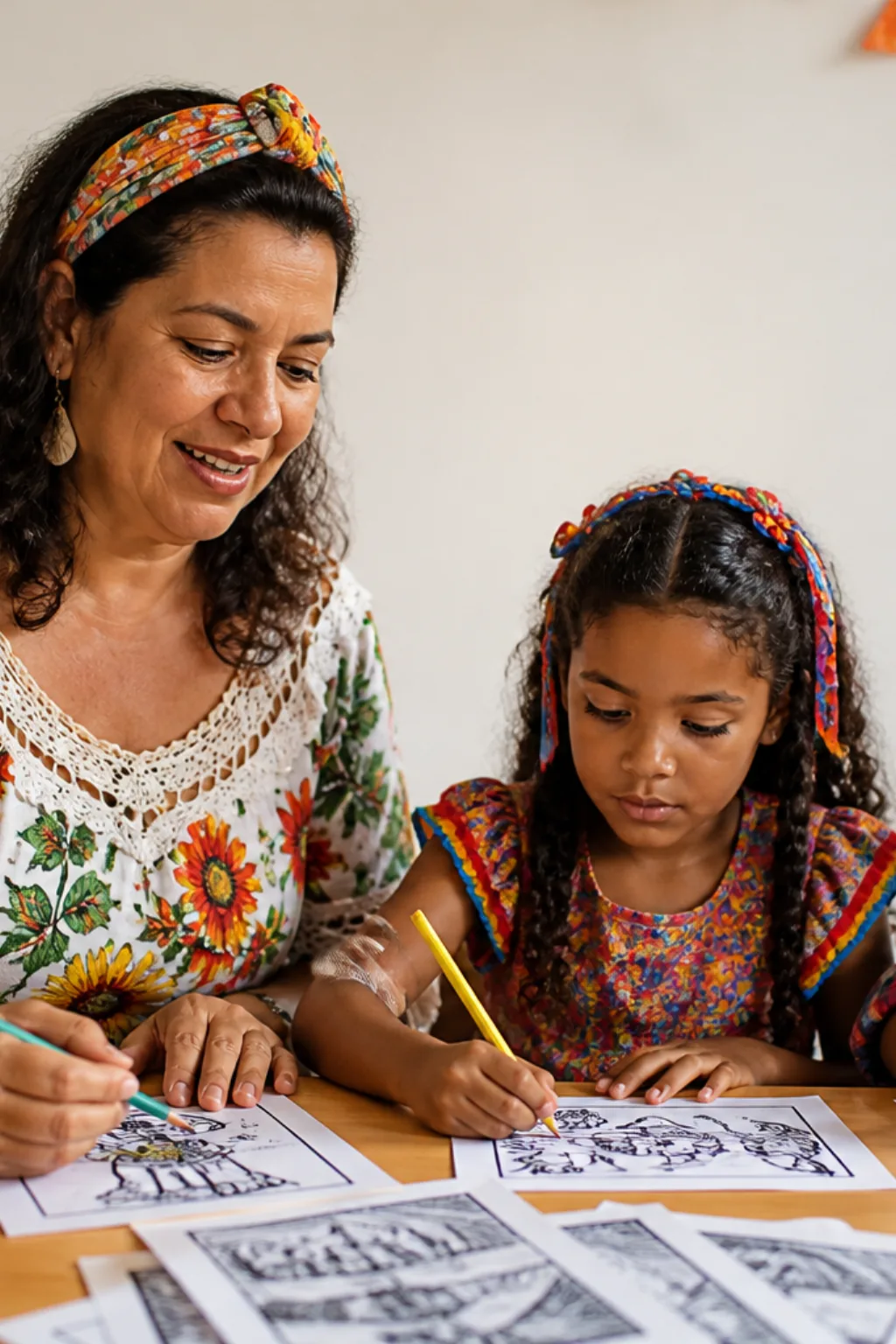 desenhos de festa junina em estilo cordel para colorir - 1