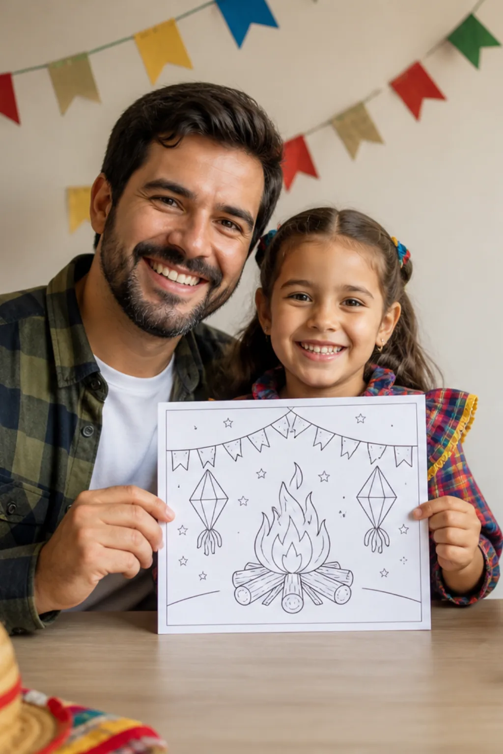 desenhos de fogueira de festa junina para colorir - 1