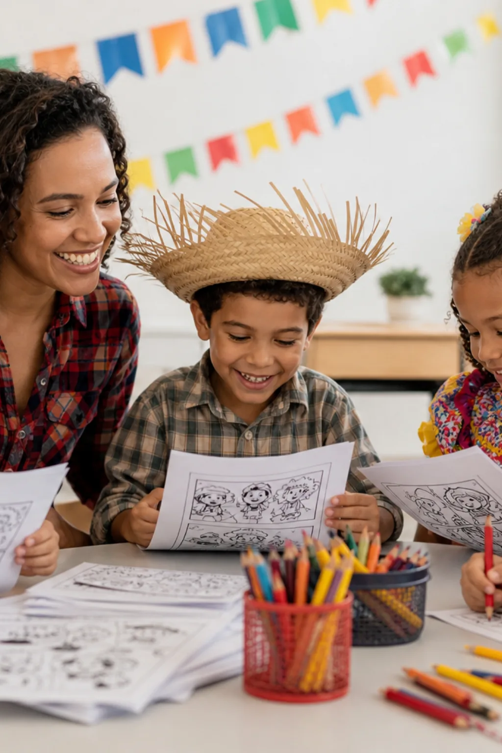 histórias em quadrinhos de festa junina para colorir - 1