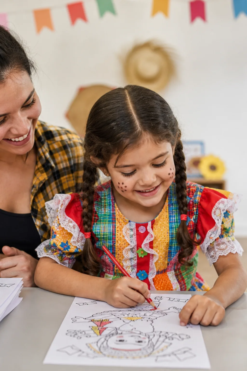 desenhos de menina caipira para colorir - 1