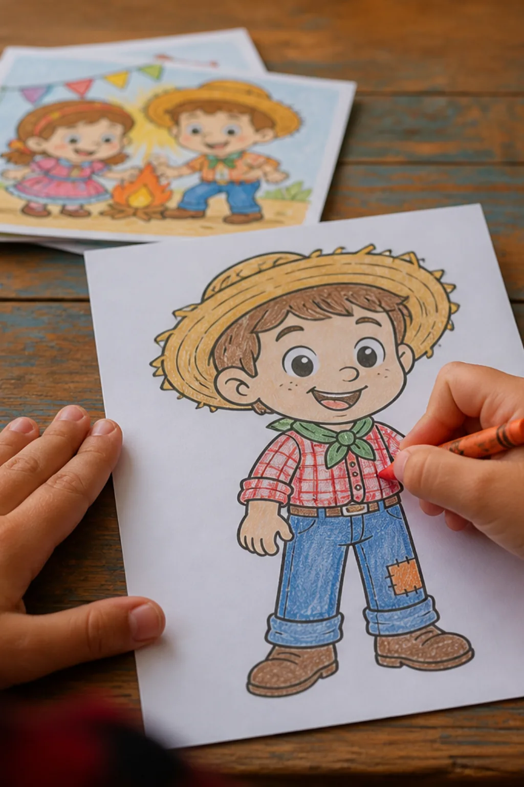 desenhos de menino caipira para colorir - 2