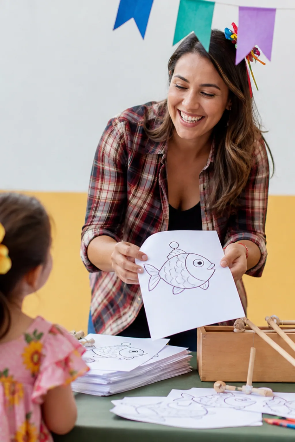 desenhos de pescaria de festa junina para colorir - 1