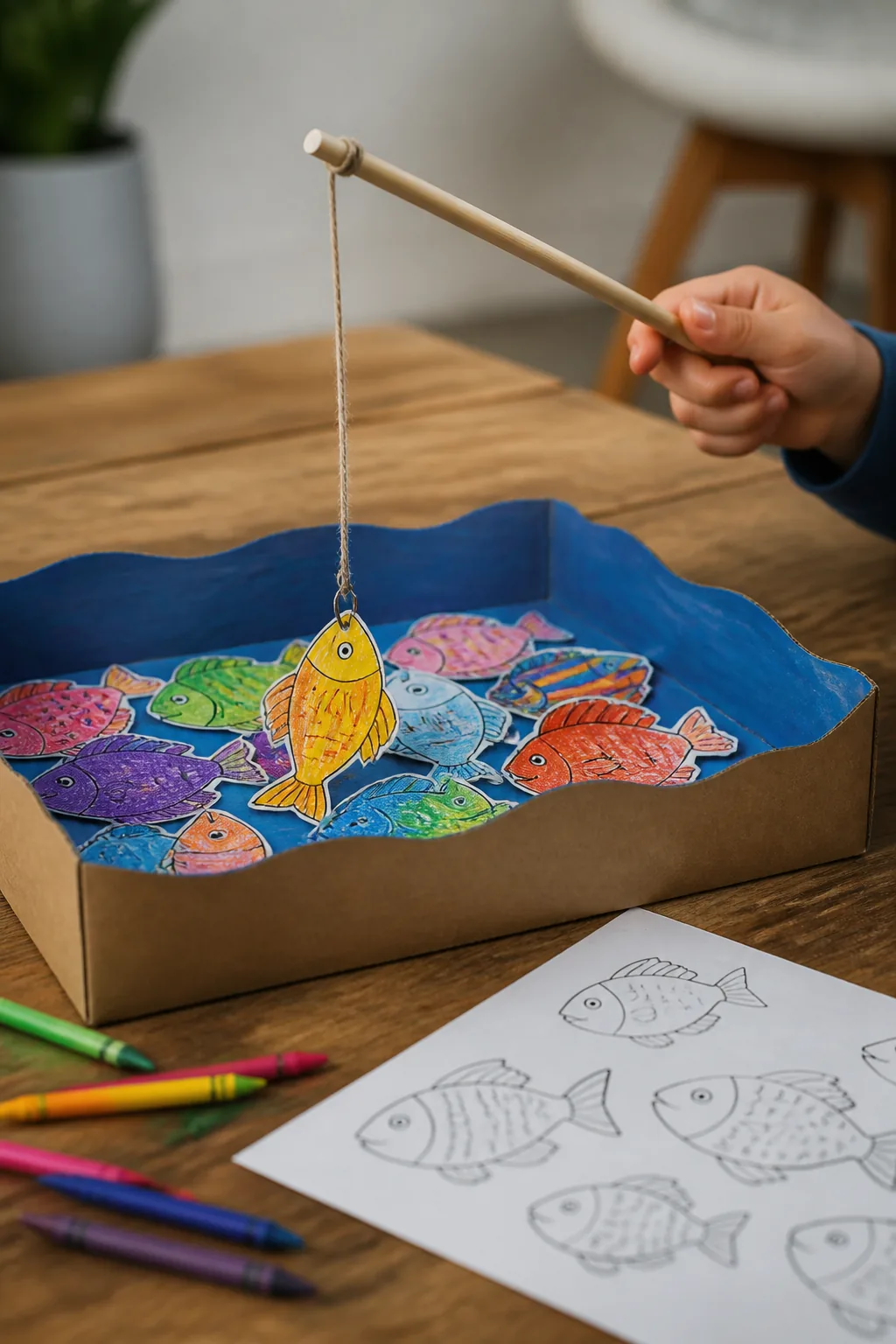 desenhos de pescaria de festa junina para colorir - 2
