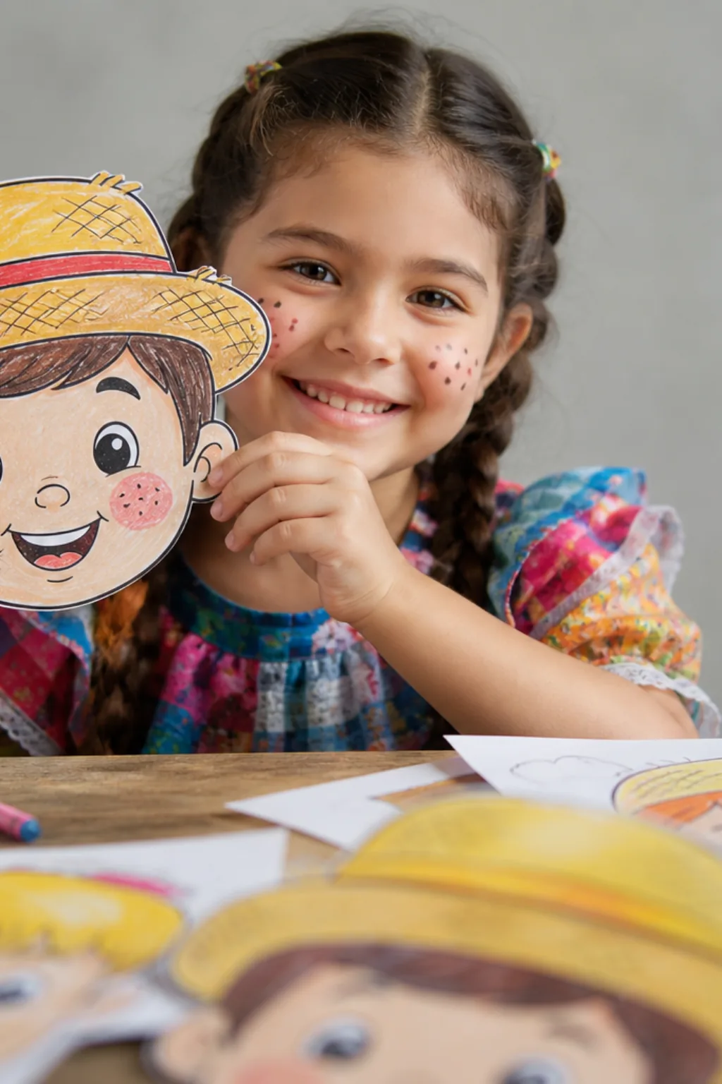 desenhos de rosto de caipira para colorir - 2