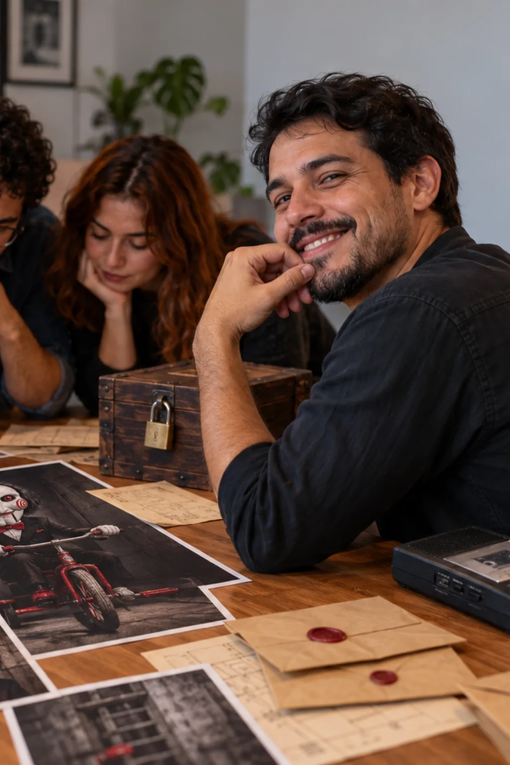 desenhos do Billy, o boneco de Jogos Mortais, para colorir — exemplo criado na Desenhos pra Colorir