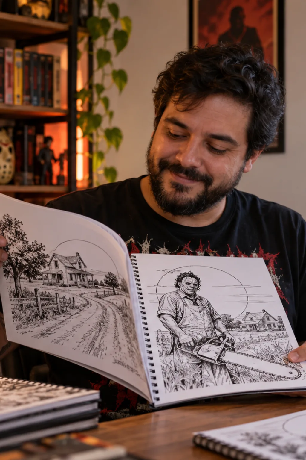 desenhos do Leatherface para colorir — exemplo criado na Desenhos pra Colorir