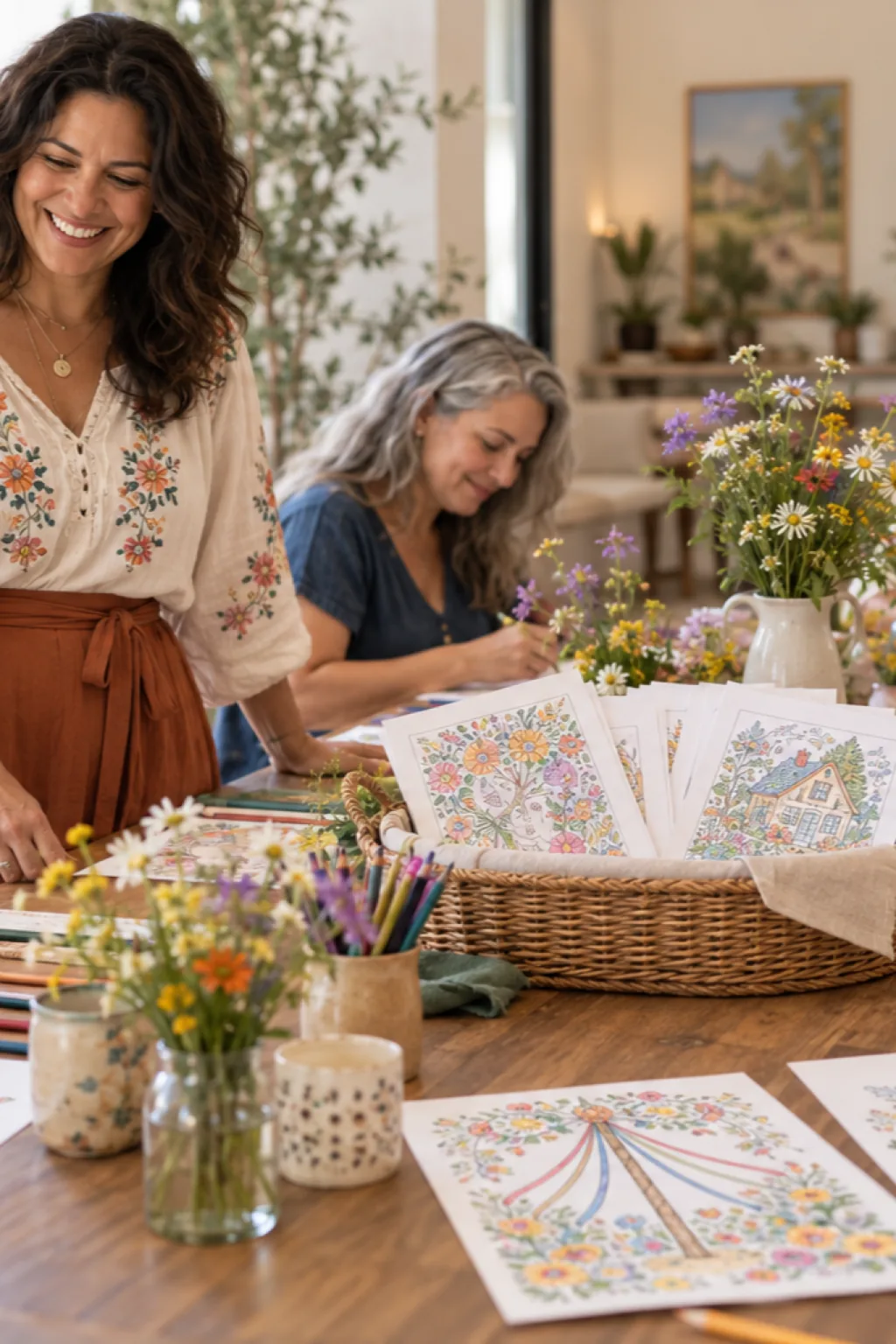 desenhos do filme Midsommar para colorir — exemplo criado na Desenhos pra Colorir