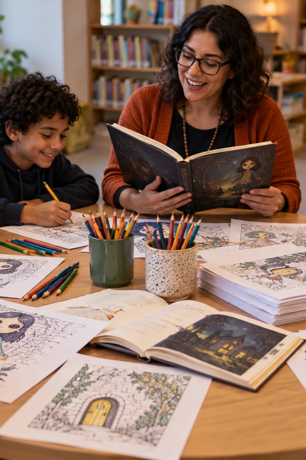desenhos da Outra Mãe de Coraline para colorir — exemplo criado na Desenhos pra Colorir
