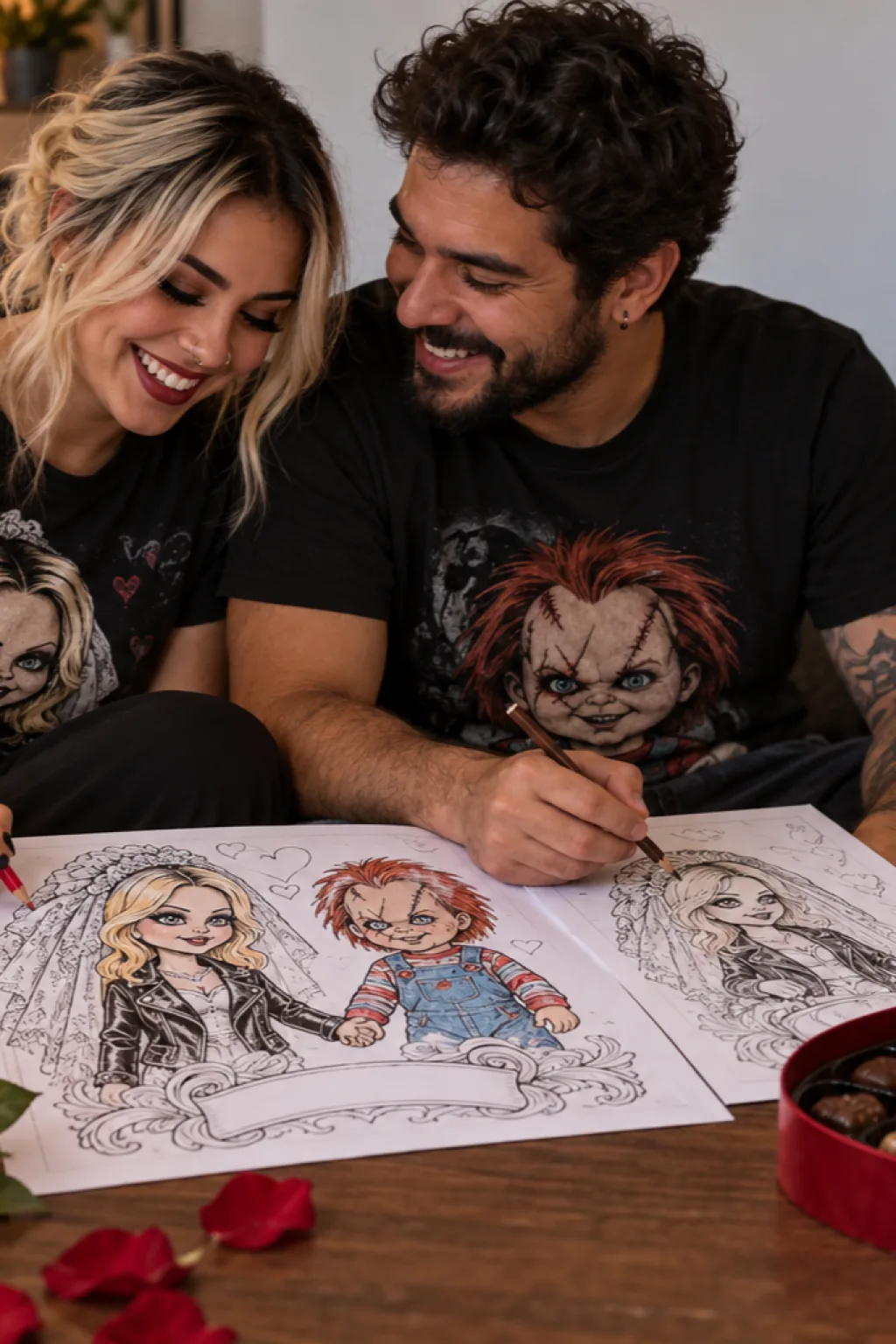 desenhos da Tiffany de Chucky para colorir — exemplo criado na Desenhos pra Colorir