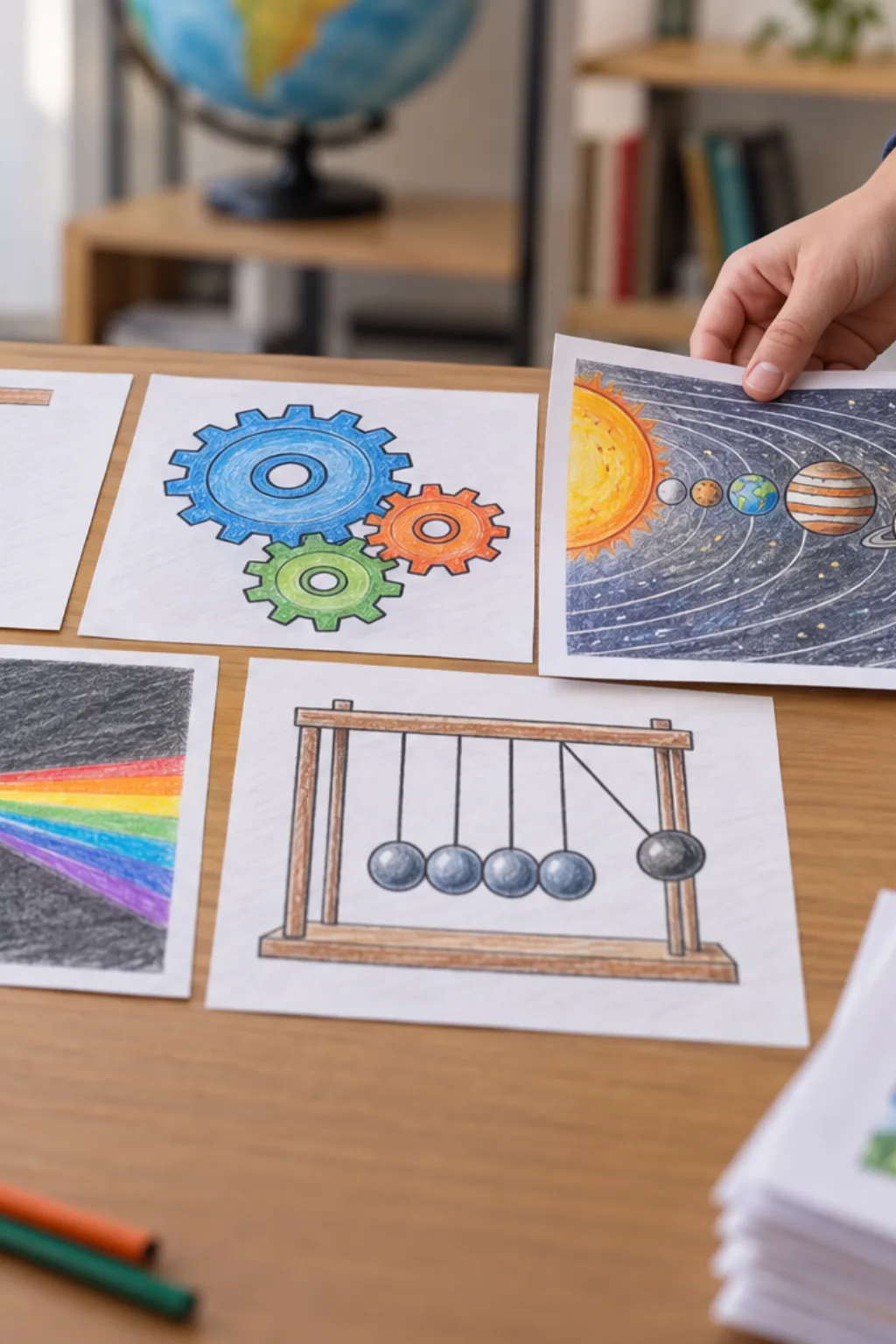 Desenhos de Física para Colorir - Depois
