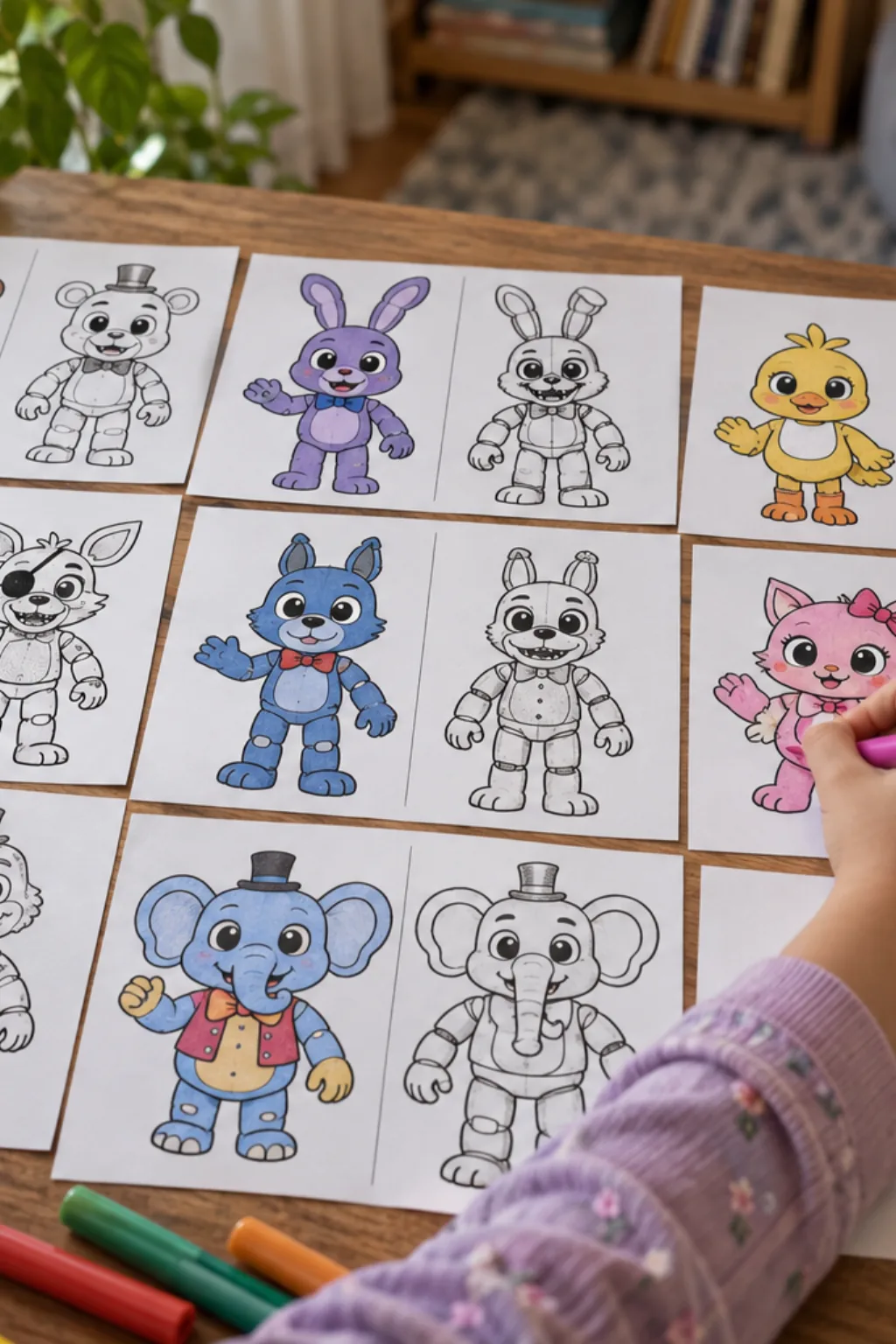 Desenhos do Five Nights at Freddy's para Colorir - Depois