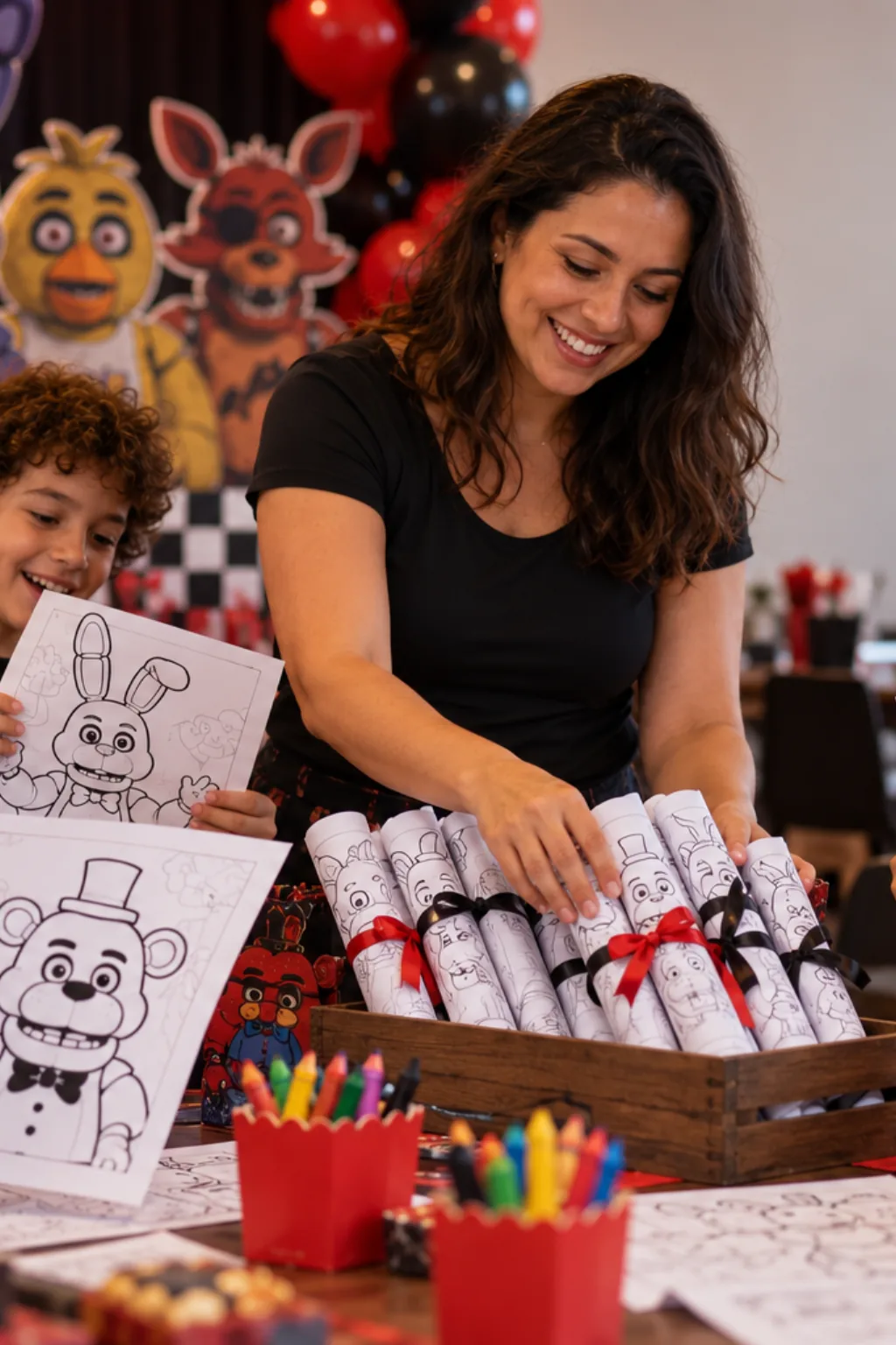 desenhos dos animatronics de Five Nights at Freddy's para colorir — exemplo criado na Desenhos pra Colorir