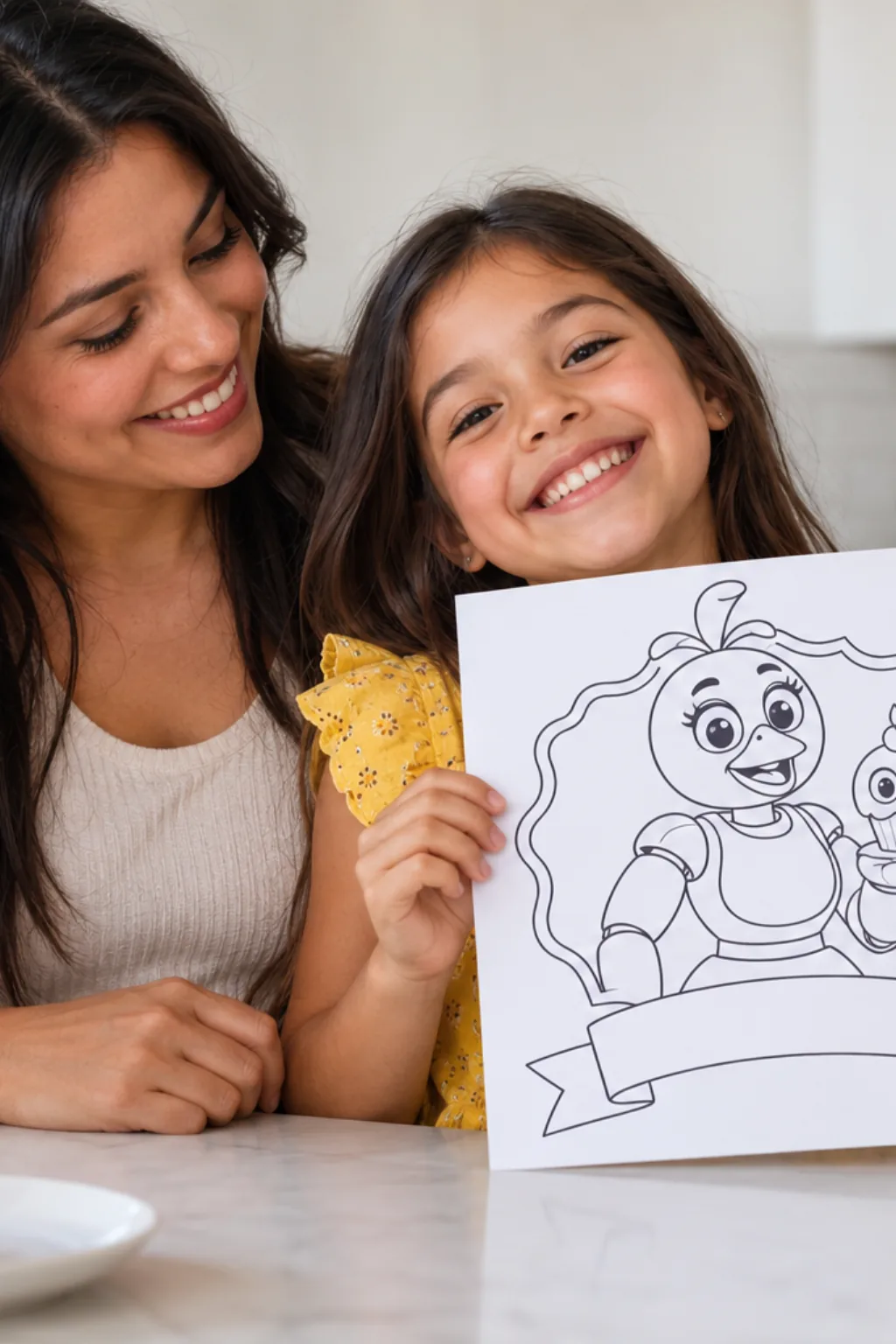 desenhos da Chica de Five Nights at Freddy's para colorir — exemplo criado na Desenhos pra Colorir