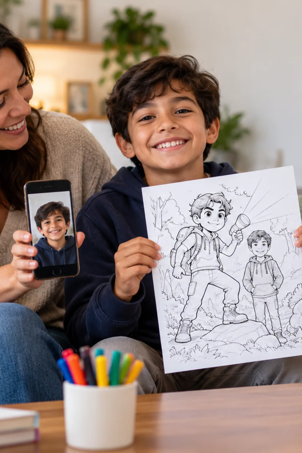 desenhos do Gregory de Five Nights at Freddy's para colorir — exemplo criado na Desenhos pra Colorir