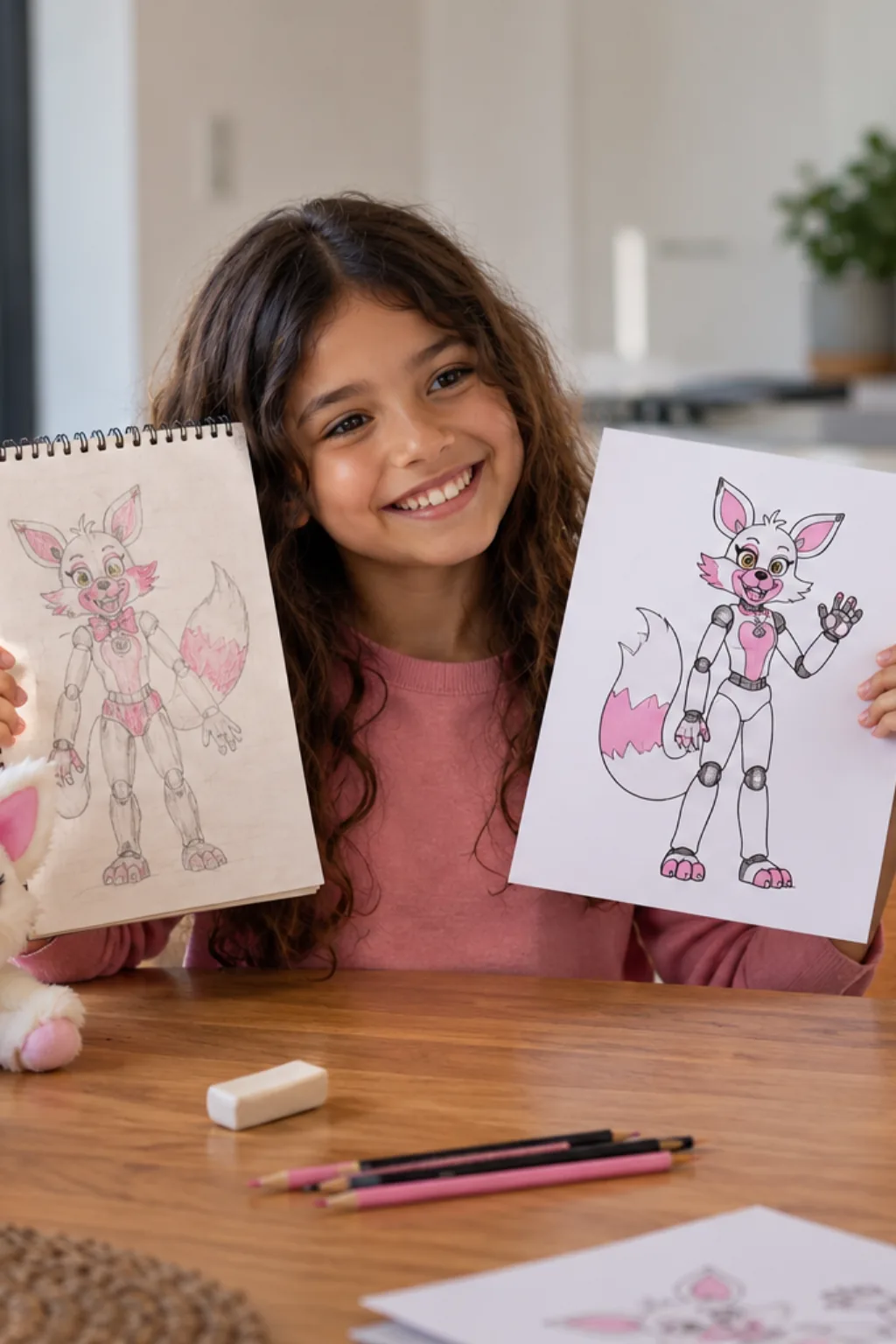 desenhos da Mangle de Five Nights at Freddy's para colorir — exemplo criado na Desenhos pra Colorir
