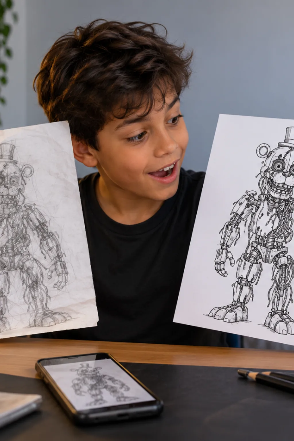 desenhos do Molten Freddy de Five Nights at Freddy's para colorir — exemplo criado na Desenhos pra Colorir