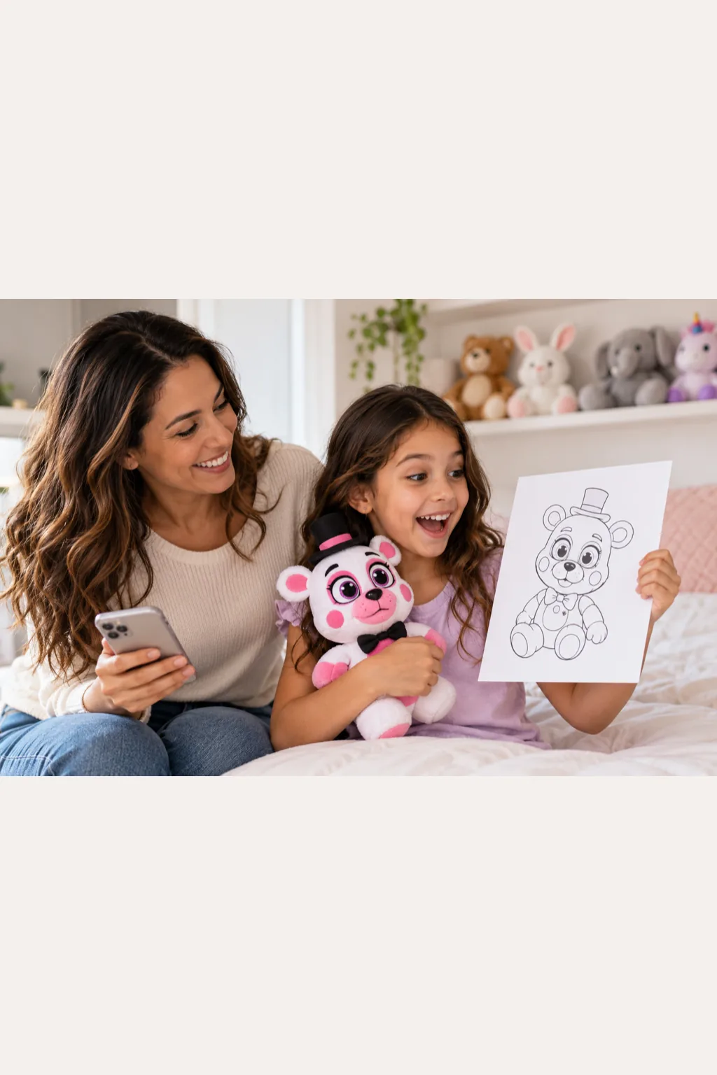 desenhos das pelúcias de Five Nights at Freddy's para colorir — exemplo criado na Desenhos pra Colorir
