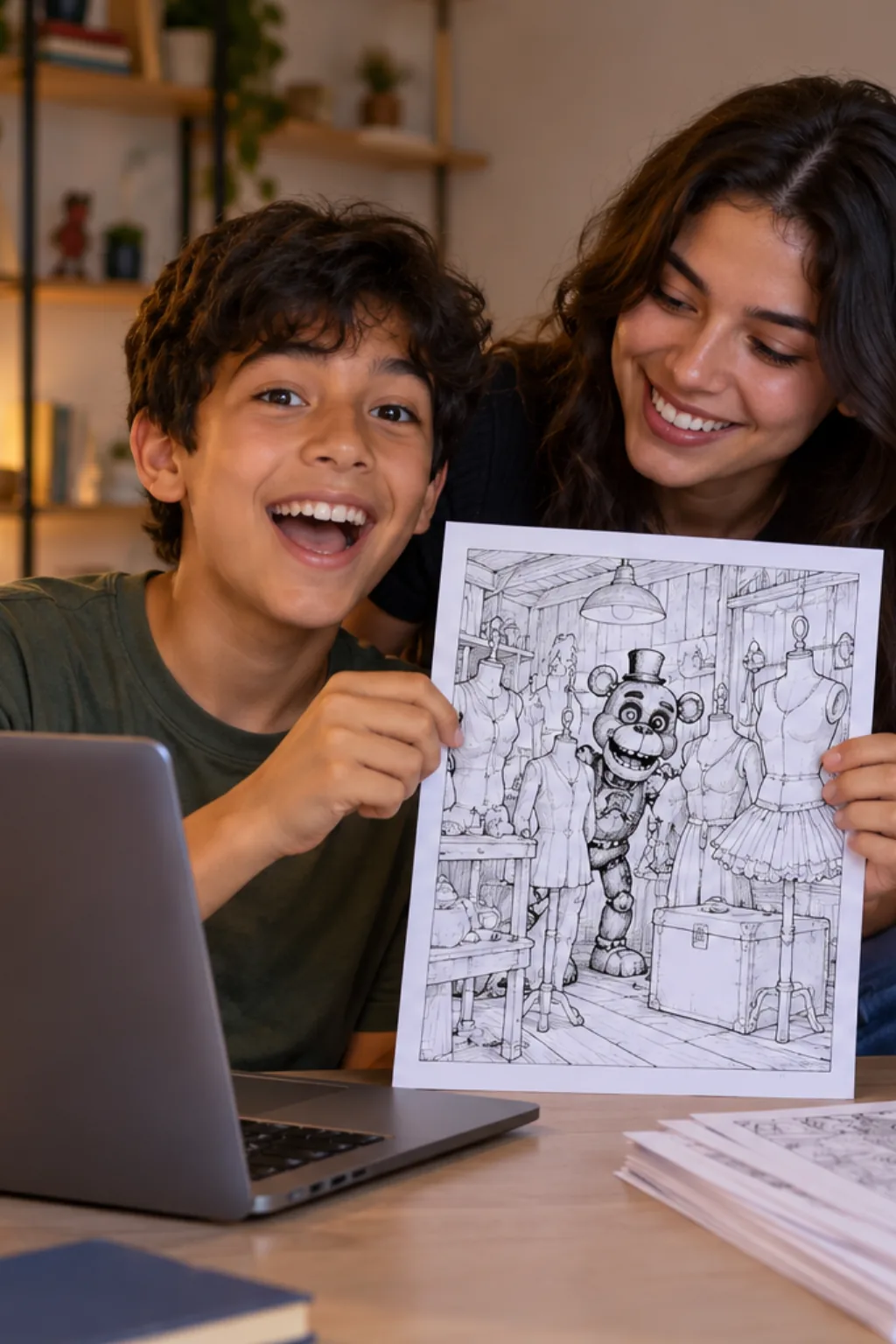 desenhos de Five Nights at Freddy's: Secret of the Mimic para colorir — exemplo criado na Desenhos pra Colorir
