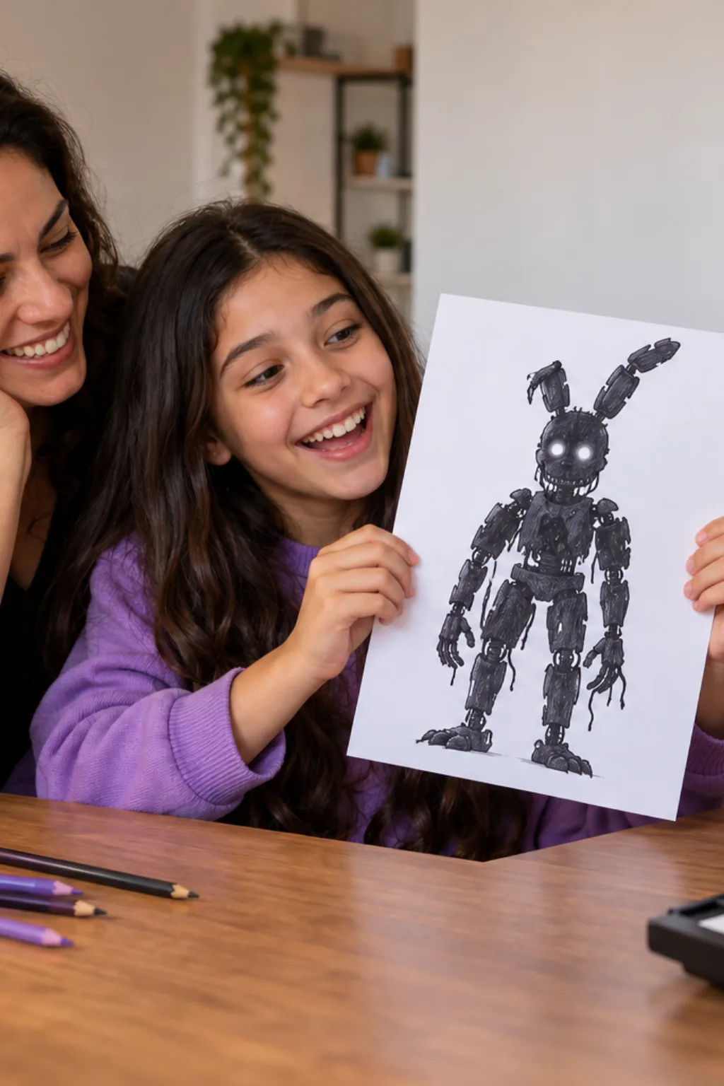 desenhos do Shadow Bonnie de Five Nights at Freddy's para colorir — exemplo criado na Desenhos pra Colorir