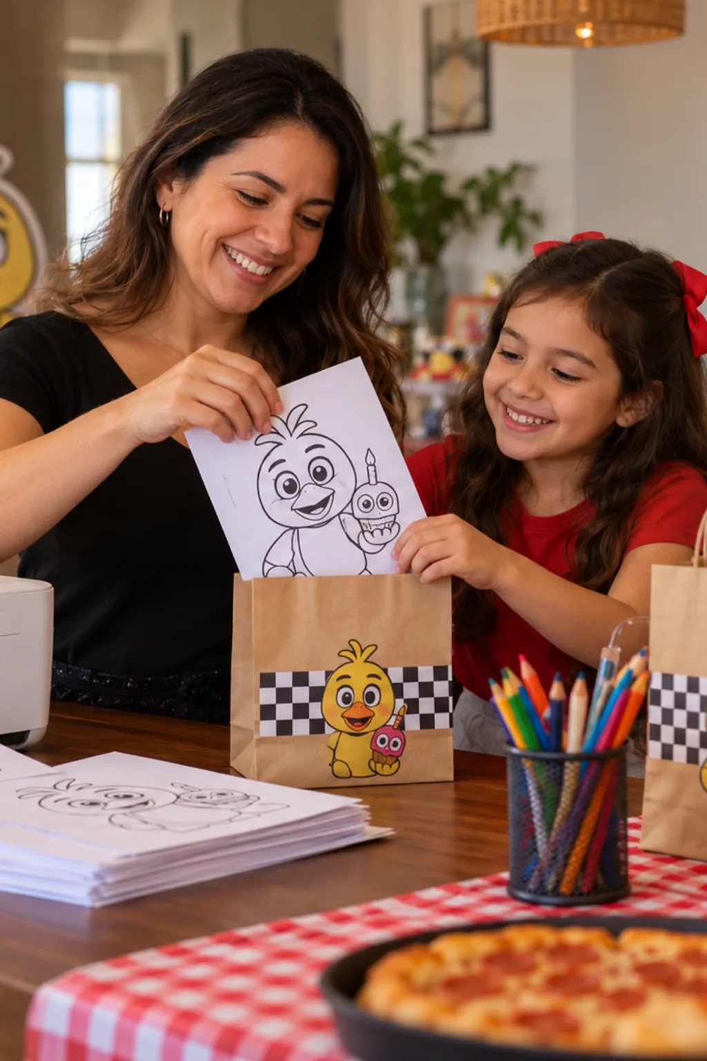 desenhos da Toy Chica de Five Nights at Freddy's para colorir — exemplo criado na Desenhos pra Colorir
