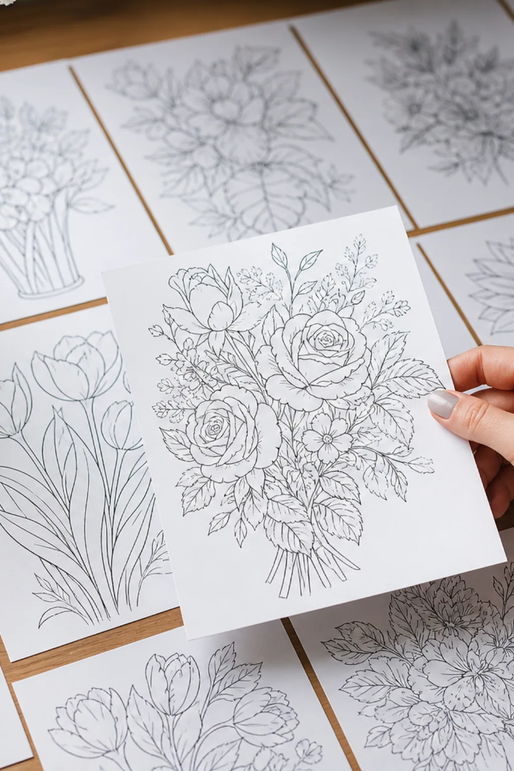 Desenhos de Flores para Colorir - Depois
