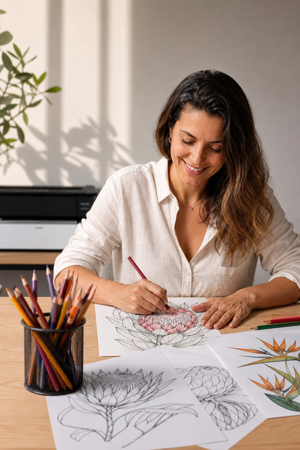 desenhos de flores africanas para colorir - 1