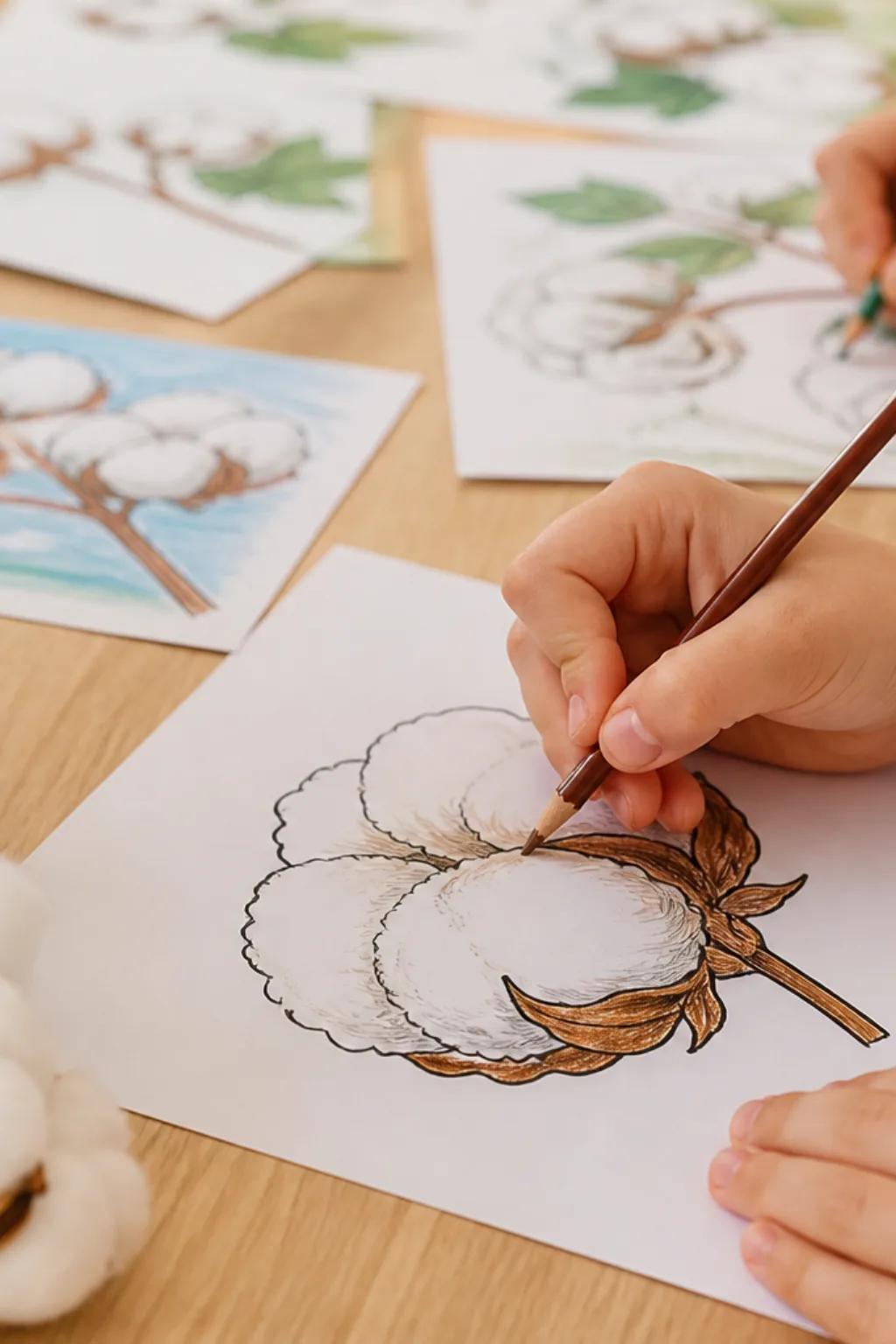 desenhos de flor de algodão para colorir - 2