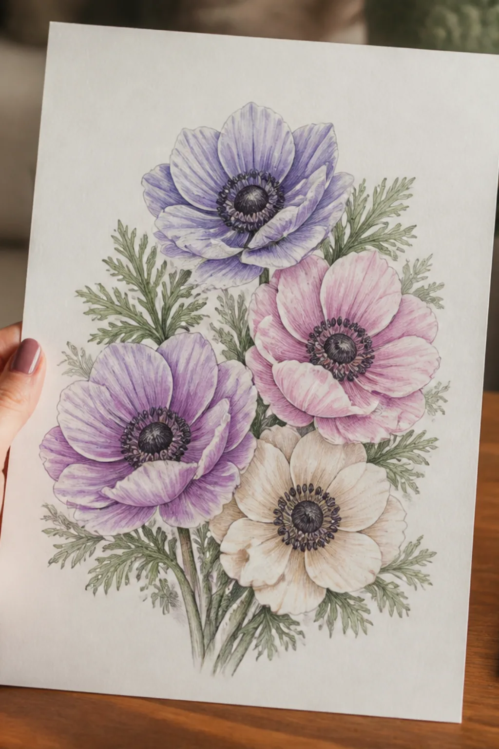 desenhos de anêmonas para colorir - 2