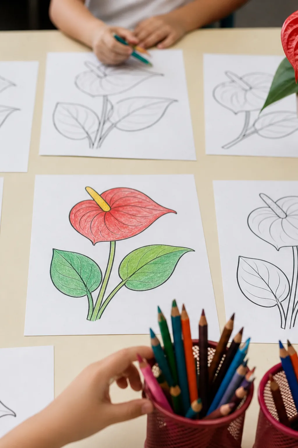 desenhos de antúrios para colorir - 2