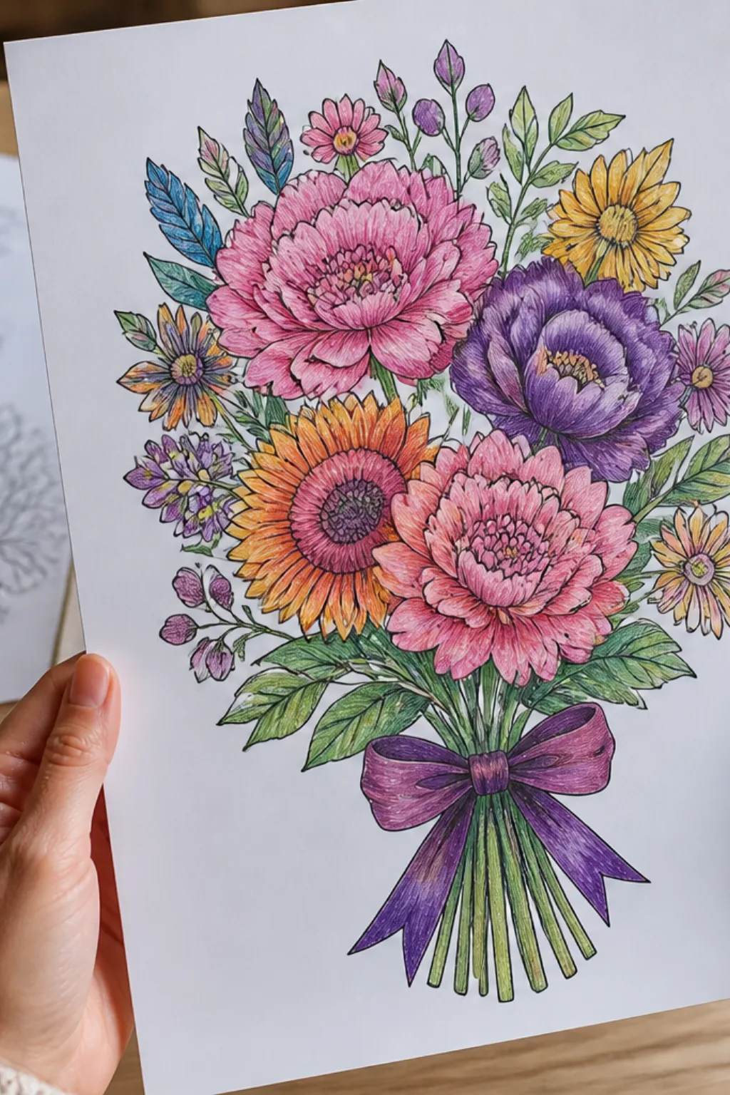 desenhos de buquê de flores para colorir - 2