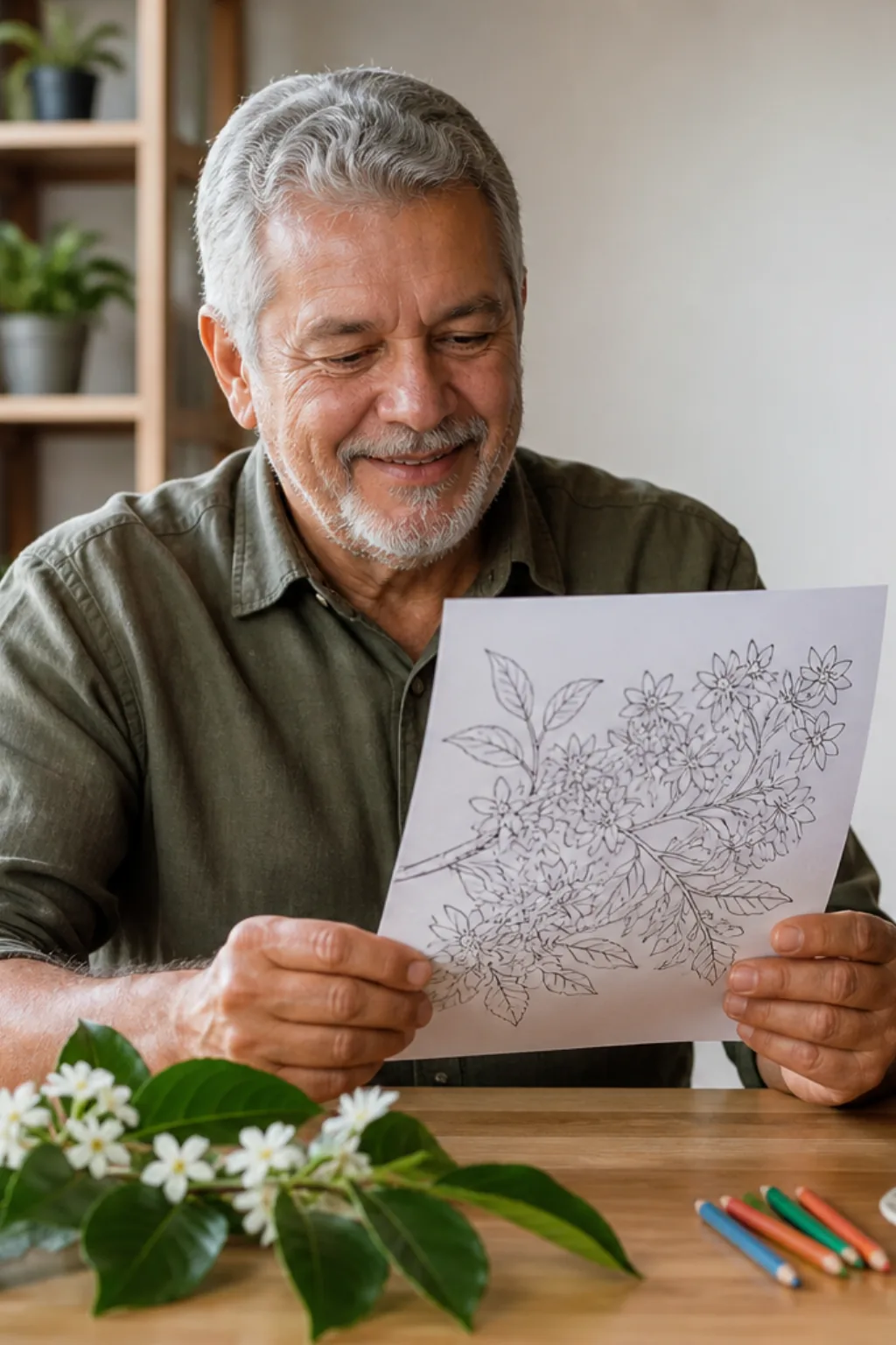 desenhos de flor de café para colorir - 1