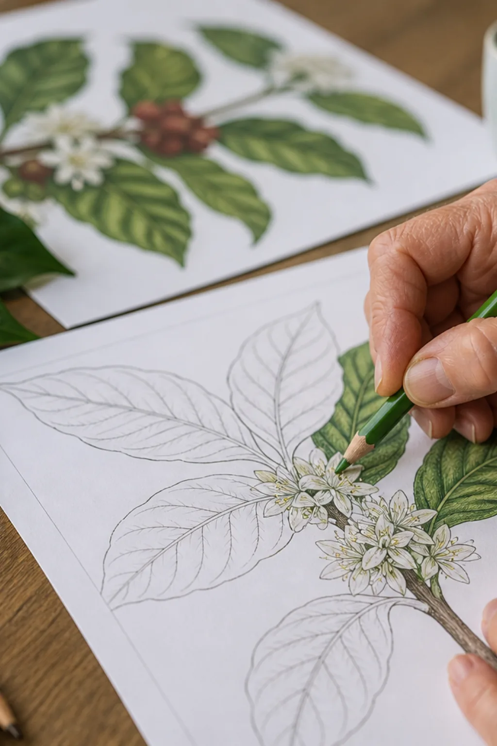 desenhos de flor de café para colorir - 2