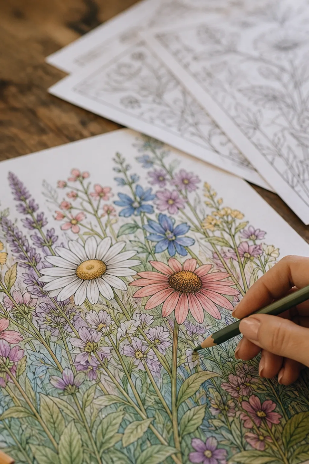 desenhos de flores do campo para colorir - 2