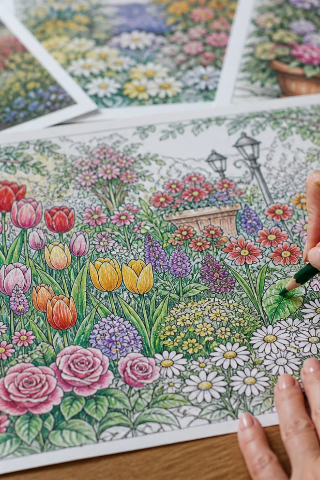desenhos de canteiros de flores para colorir - 2