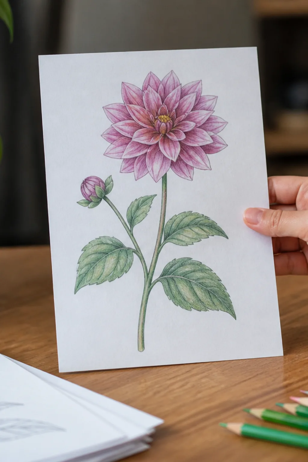 desenhos de flores com caule para colorir - 2