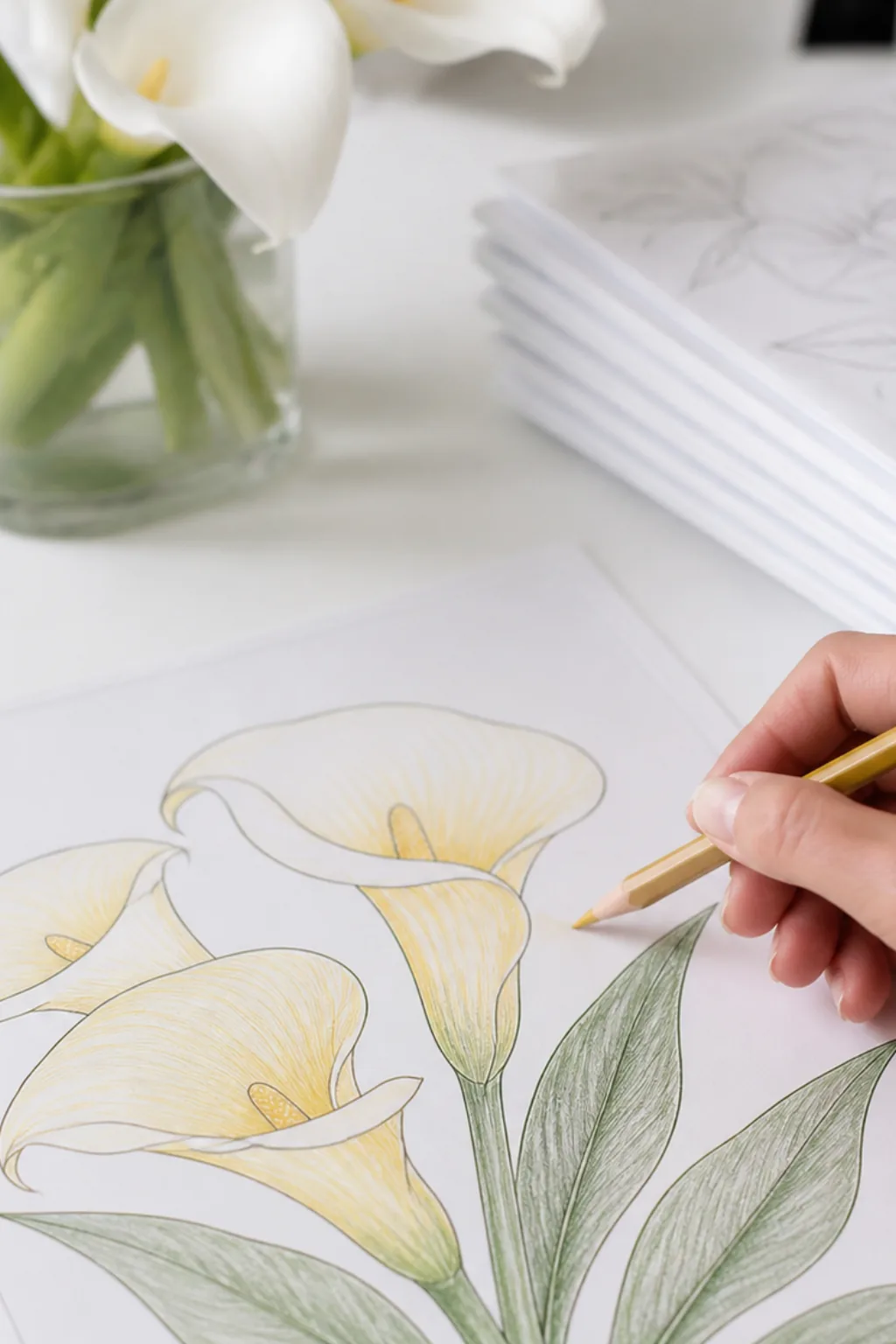 desenhos de copos-de-leite para colorir - 2