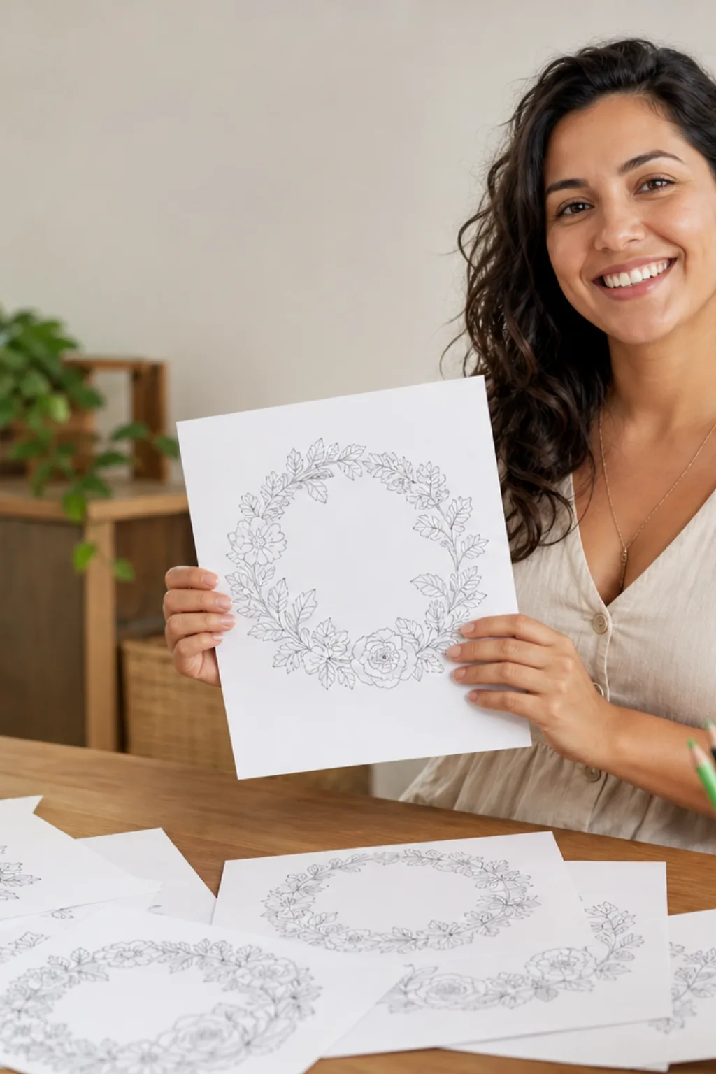 desenhos de coroas de flores para colorir - 1