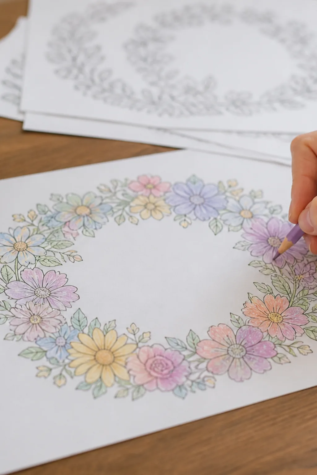 desenhos de coroas de flores para colorir - 2