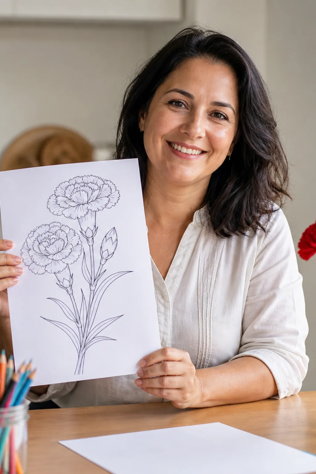desenhos de cravos para colorir - 1