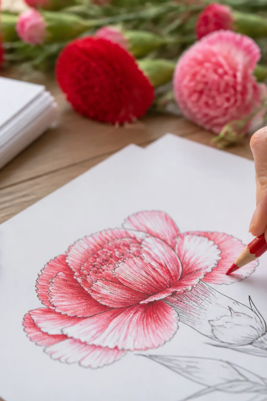 desenhos de cravos para colorir - 2