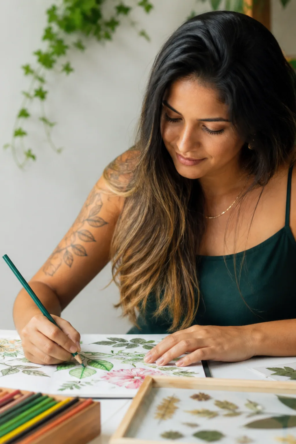 desenhos de flores e folhas para colorir - 1