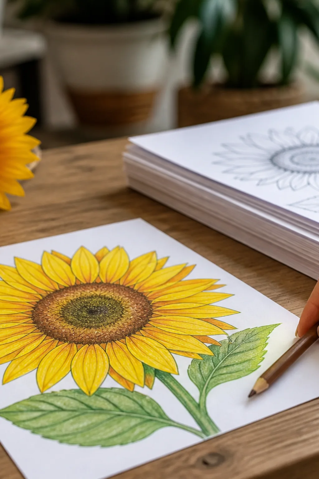 desenhos de girassol para colorir - 2