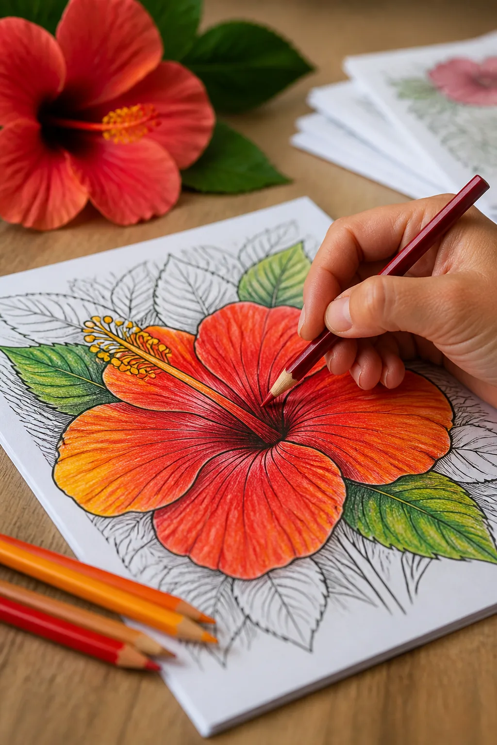 desenhos de hibisco para colorir - 2