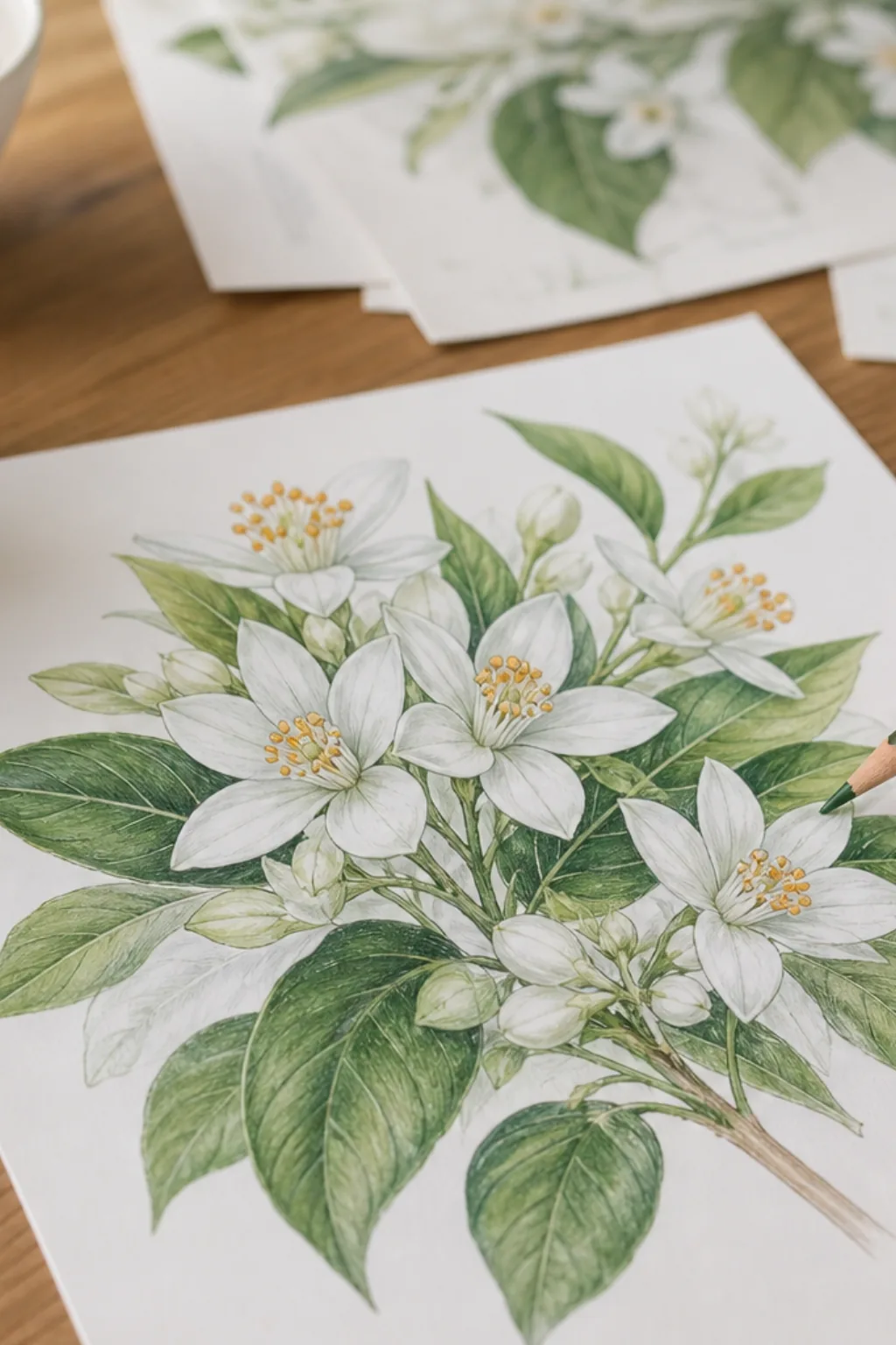 desenhos de flores de laranjeira para colorir - 2