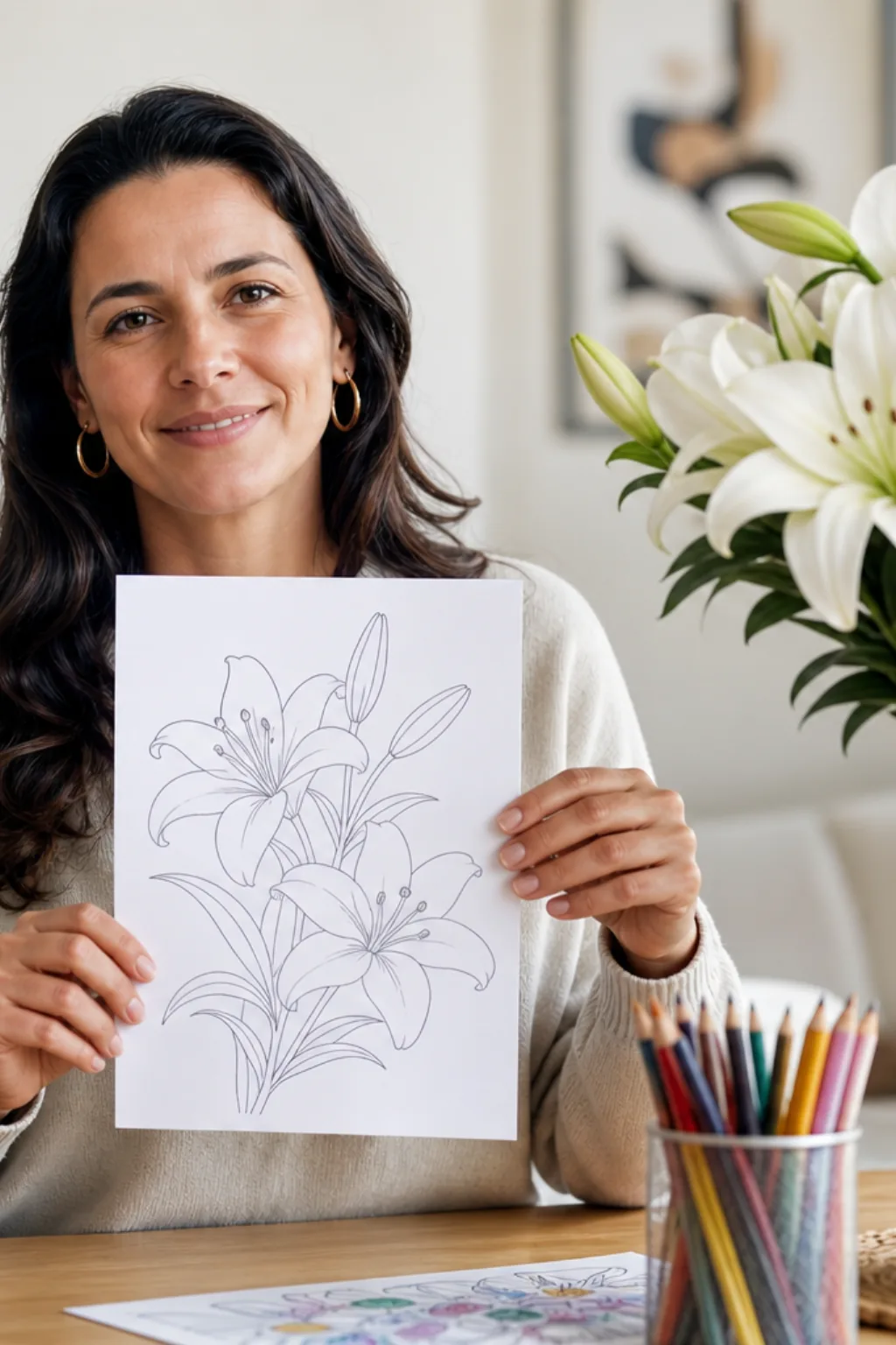 desenhos de lírios para colorir - 1
