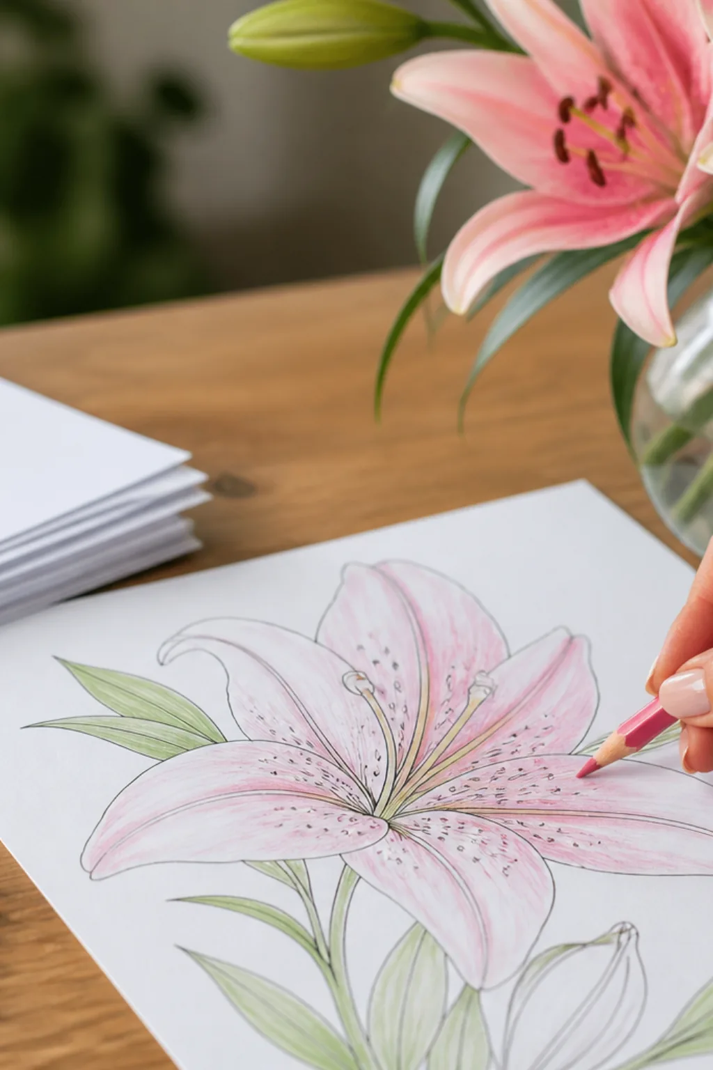 desenhos de lírios para colorir - 2